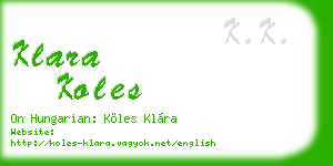 klara koles business card