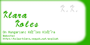 klara koles business card